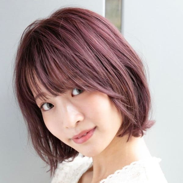 大人可愛い暖色系ハイトーンカラー【プラム】