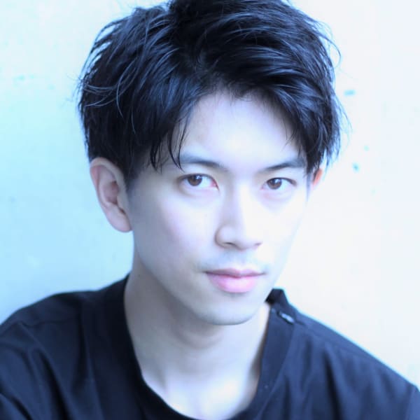 大人 メンズ アップバング 毛先無造作パーマ 原宿 ショート