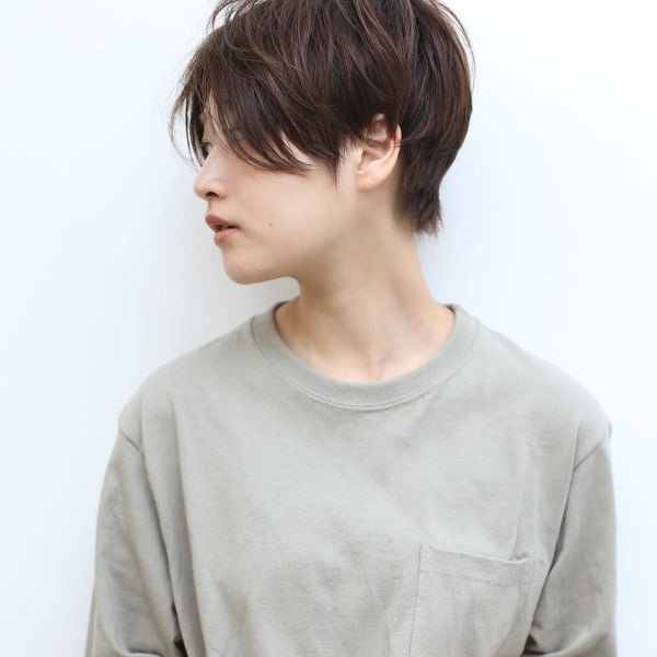 センターパート・前下がりショート
