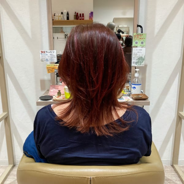 PALABO ケアペイントでオレンジカラー くびれミディアム