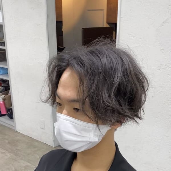 ニュアンスウェーブ/センターパート/マンバン