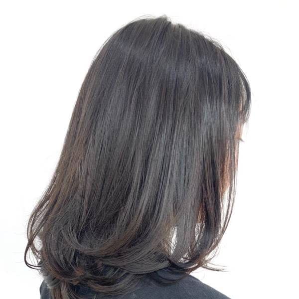 大人かわいい/黒髪/ワンカール/小顔/前上がり/30代40代