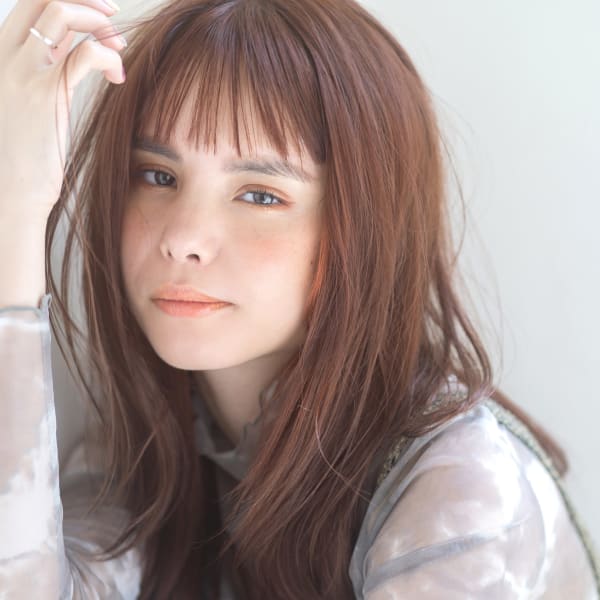 【emu井上信洋】オレンジインナーカラーとオン眉前髪 エミュ