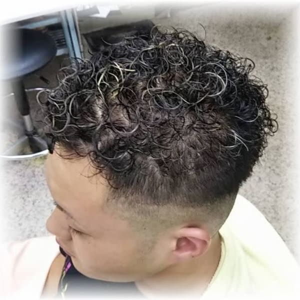 カット+カーリーパーマ+メッシュカラー