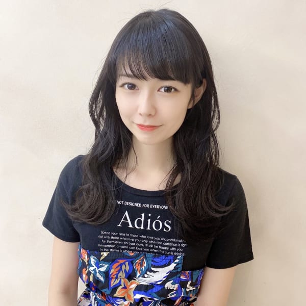 【金沢】面長カバー 大人カワイイ 外はね 波ウェーブ ロング