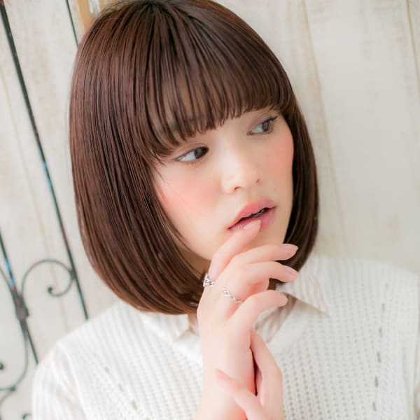 髪質改善/フェザーバングでストカールのグラボブ|センター北美容院 髪質改善 個室サロン art salon