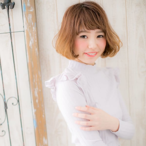 髪質改善/大人ガーリー♪ヘムライトで小顔ボブa|センター北美容院 髪質改善 個室サロン art salon