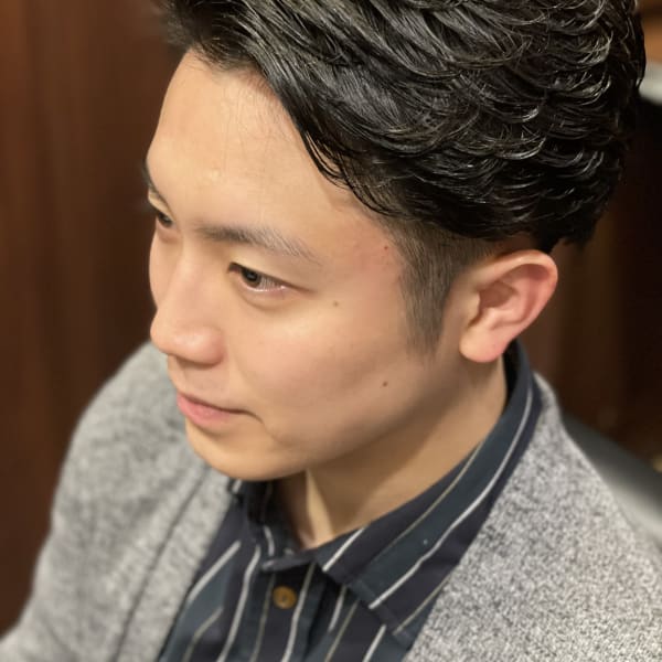 ビジネス毛流れニュアンスパーマ/ヒロ銀座/理容室/メンズ