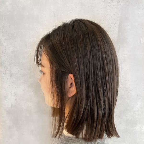 くせ毛、多毛、剛毛でも→酸熱で、切りっぱなしワンレンボブ☆