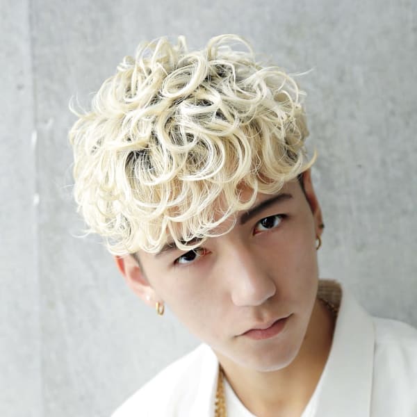 ブリーチパーマ/無造作/マッシュ