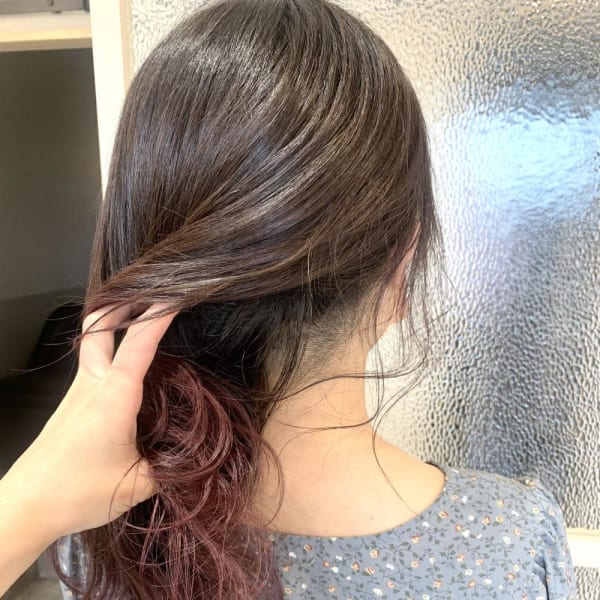 ピンクグラデーション×刈り上げ