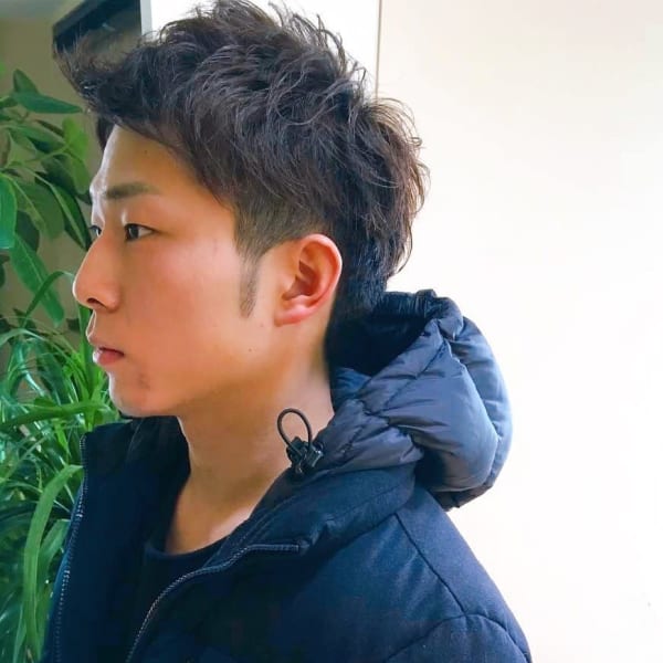 アップバング　メンズショート　ツーブロック　【札幌】