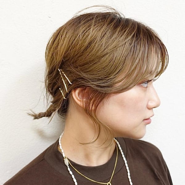 紐編みポニーテール