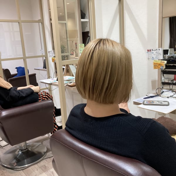 髪質改善したナチュラルボブ ブリーチあり