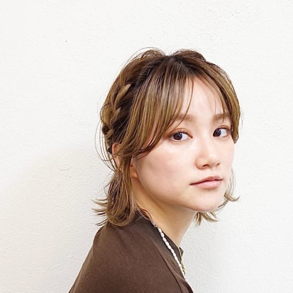 サイド編み込みアレンジ