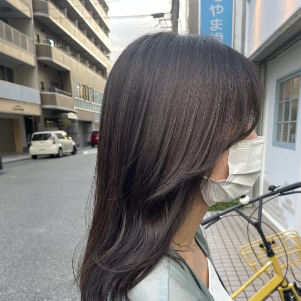 韓国風フェザーバング×ハイライトカラー