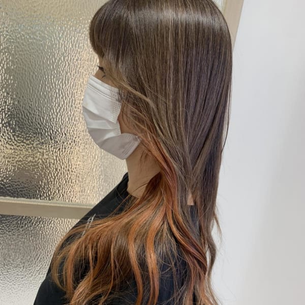 オレンジインナーカラー