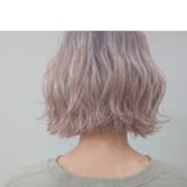 ピンク×切りっぱなしボブ|エイムヘアメイク 舟入店