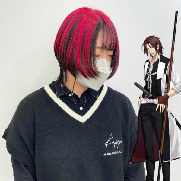 (庄司)wine red×black