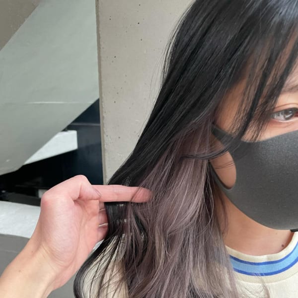 ラベンダーグレー×イヤリングカラー