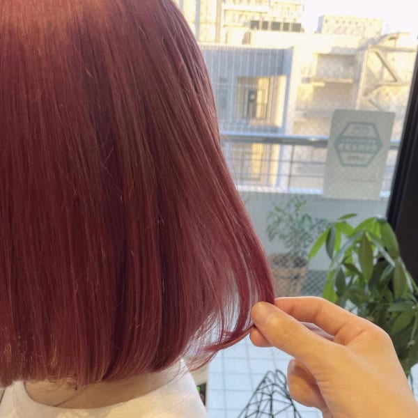 【CHESTER】チェリーレッド　透け感　こなれヘア