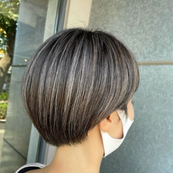 ハイライト　マッシュショート