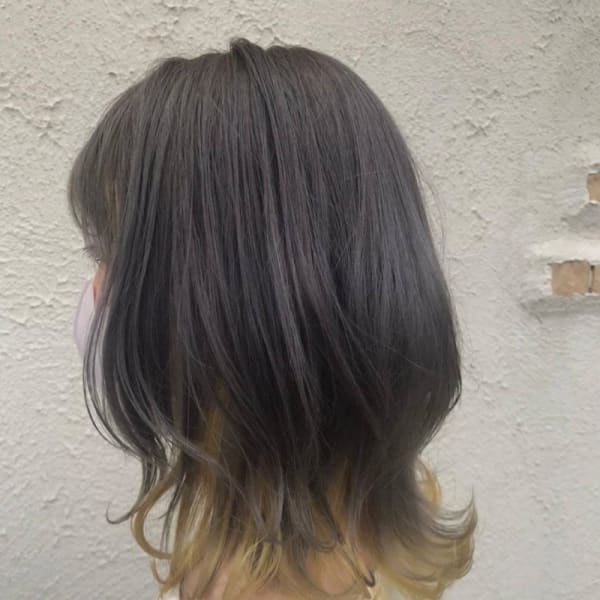 シルバー×イエローインナーカラー