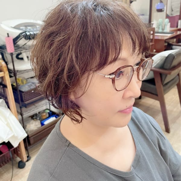 ショートボブ×ゆるウェーブ