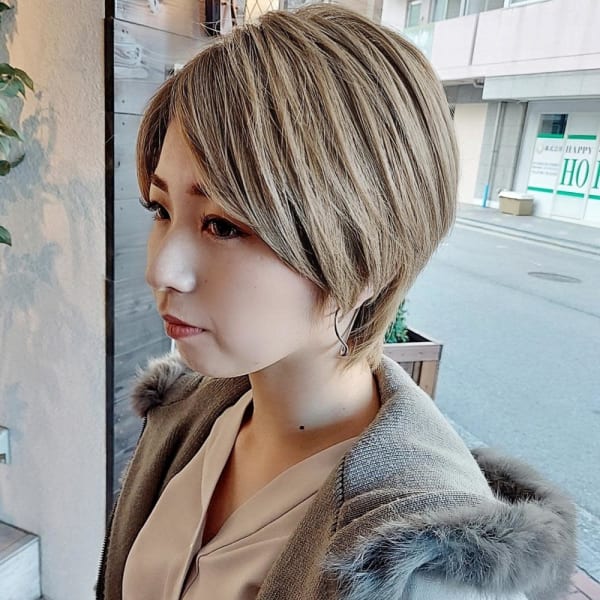 20代30代40代大人可愛いひし形小顔ショートボブ