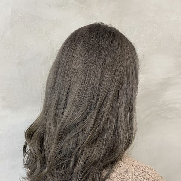 小顔/オリーブカラー/セミウェットウェーブ