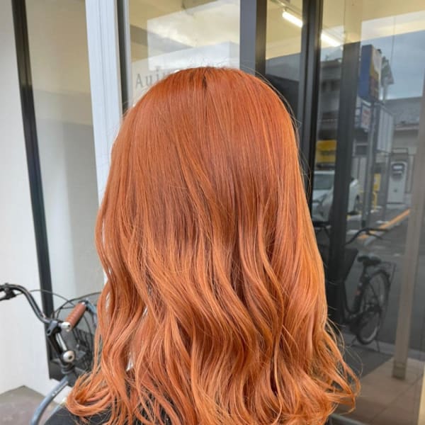 【eha Miki】オレンジ/セミロング/ブリーチ|YUCCA eha 豊中