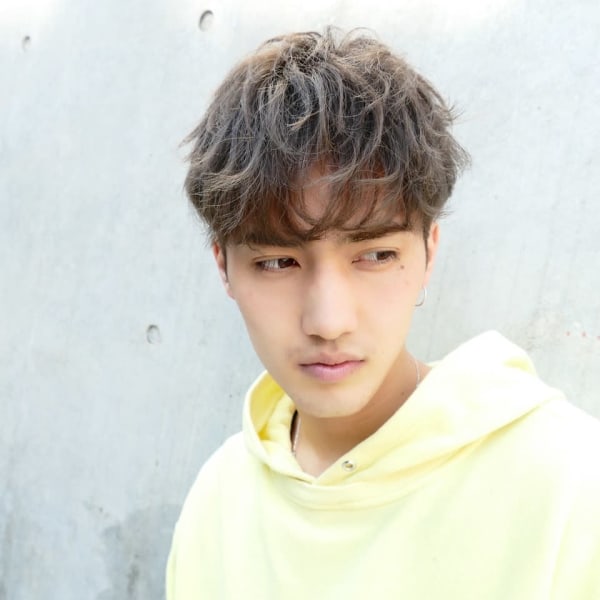 くせ毛風パーマ/コンマヘア/アッシュベージュ