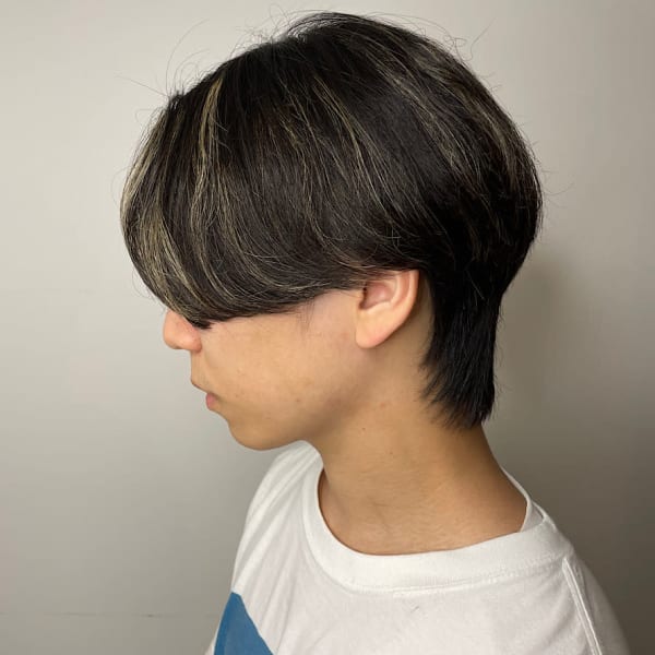 韓国マッシュウルフとメッシュカラー|Hair Salon Mimosa Works