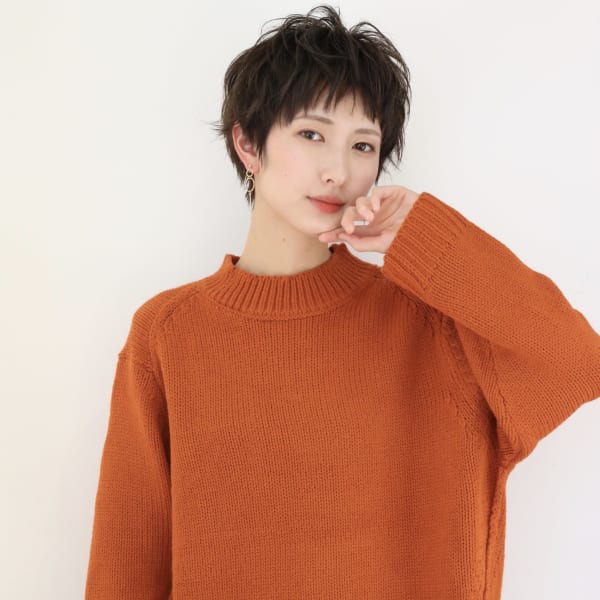 ナチュラル×ショート　毛先パーマと短め前髪でエアリーに