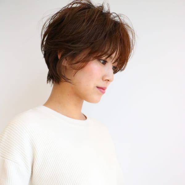 セミウェット×ハンサムショート　ナチュラルスタイル