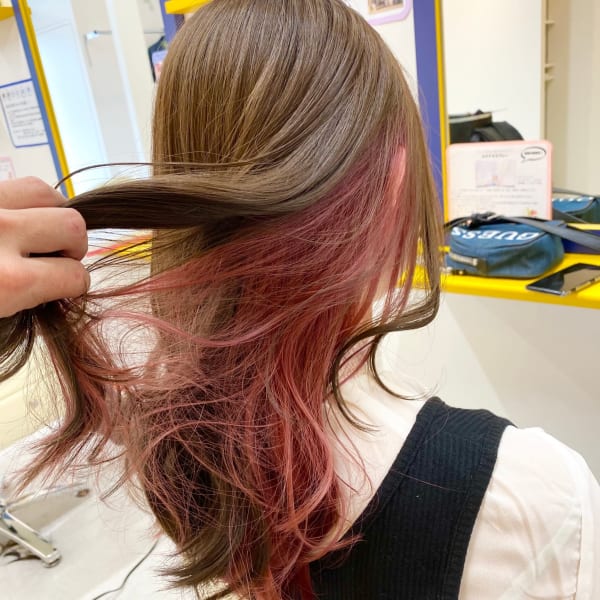 ロングスタイル(インナーカラー)