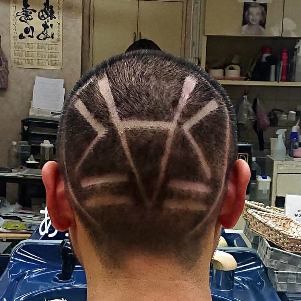 丸刈り＋レザーアーティスティックス