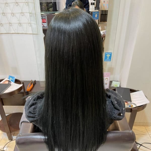 美髪ダークグリーンカラー