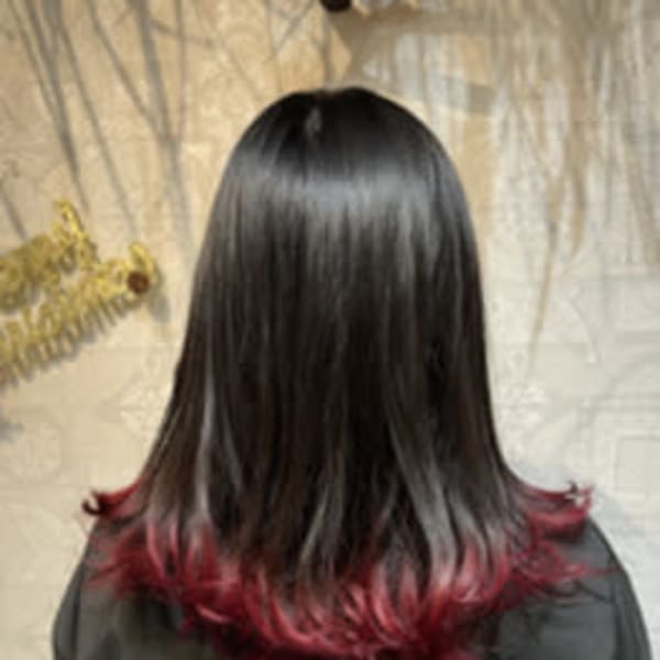 ちょこっとグラデーション ワインレッド