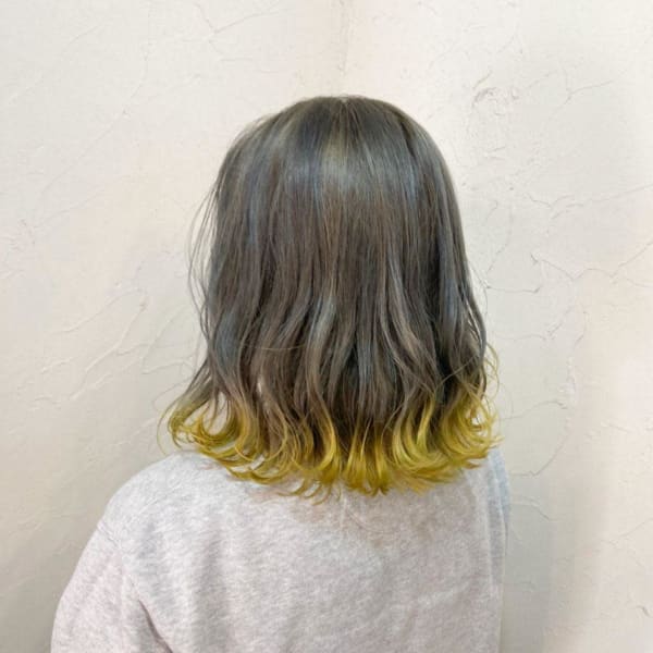 【Reir下北沢】*ラインカラー+イエロー×アッシュ*