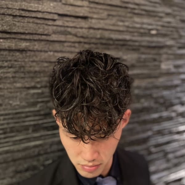 スキンフェード×パーマ