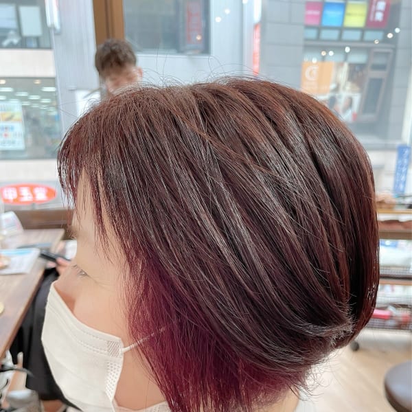 ミニボブ×インナー(ボルドー)