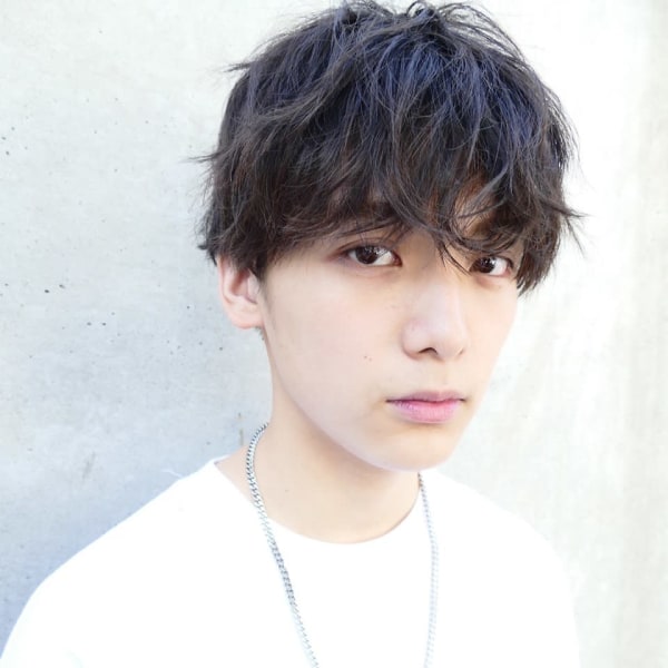 ランダムポイントパーマ/ソフトマッシュ/ダークアッシュグレー