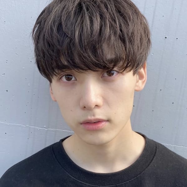 マッシュ/無造作/ツーブロック/ブラウン