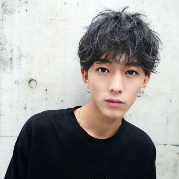 ナチュラル束感パーマ/ショートウルフ/ダークグレーアッシュ