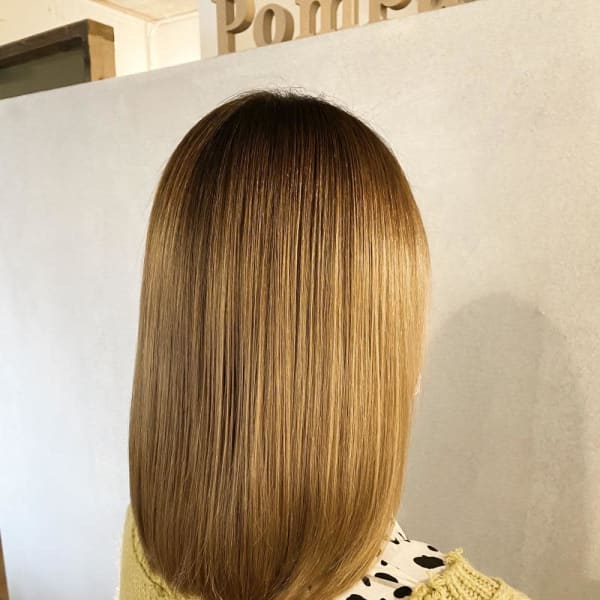 ブリーチ毛でもナチュラルストレートヘア