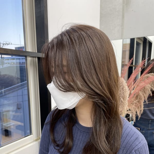 顔周りレイヤー × purple ash