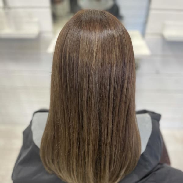 ロングストレート、ベージュ