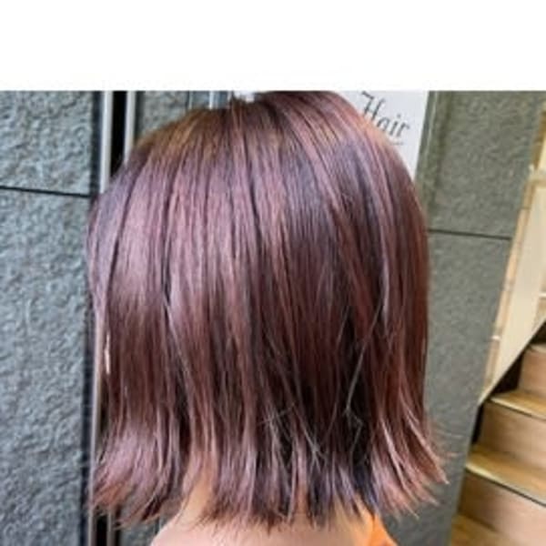 Apiuz Hair　ハイライト×くすみピンク