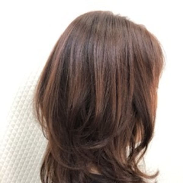 大人かわいい/レイヤーカット/ウルフ/くびれ/小顔/ロング/